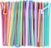 Plastic Straw &ndash; Artistic Mixed Color (1 Pack x 100 Pieces)   multicolor straws,bendable straws, flexible straws, stifflexible -pack flexiblestraws straway