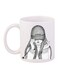 Girl Printed Coffee Mug White/Grey 11ounce
