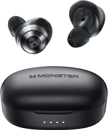 Monster Achieve 100 AirLinks Wireless Earbuds, Bluetooth In-Ear Headphones with Mic, 24-Hour Battery, Black
