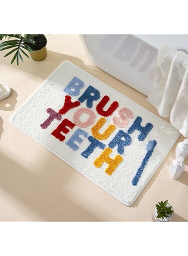 mamrug Cute Bath Mat Non Slip Soft Fluffy and Absorbent Microfiber Colourful Bathroom Mat,Floor Rug Brush Your Teeth Funny Bathroom Rug Home Decor 19.7&rdquo;x31.5&rdquo;