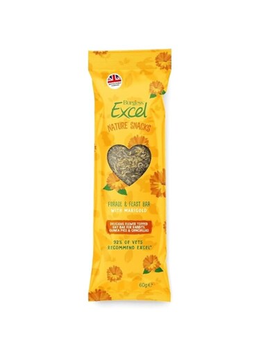 Burgess Excel Forage &amp; Feast Hay Bar Marigold Small Pet Treats - 60G