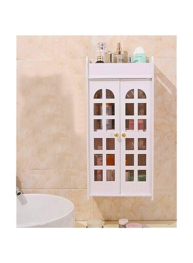 C&amp;C Home Shower Caddy Shelf, Adhesive White Bathroom Shower Rack, Rustproof Bath Storage Basket for Bathroom, Toilet, Kitchen