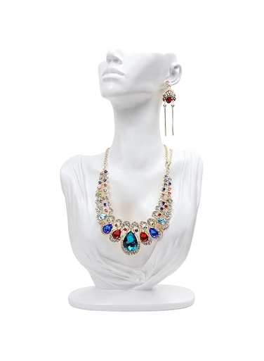 Homeanda White Resin Necklace Pendant Chain Earring Jewelry Jewellry Bust Mannequin Organizer Holder Stand (White, XL)