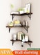 3 Pieces of Wall mounted floating shelves,wooden storage racks, corner hanging display racks&iuml;&frac14;&OElig;with metal brackets, suitable for bedrooms, living rooms, bathrooms, kitchens, and offices