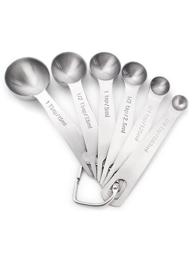 Pcs Stainless Steel Measuring Spoons Sliver