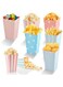 Pack of 60 Popcorn Bags &ndash; Pink and Blue with Waves, Stripes, and Polka Dots
