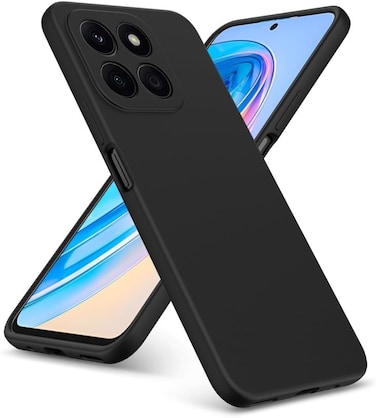 Muzz Case For Honor X8b Liquid Silicon Case, Soft Microfiber Lining Cushion Slim Shell Shockproof Protective Soft Gel Rubber Matte Finish Cover Camera Protection Case for Honor X8b (Black)