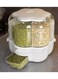 Container Dispenser Countertop 360 Degrees Rotary Sealed Rice Bucket Insect Proof Moisture Proof Rice Cylinder Food Dispensers Airtight Grain Dispenser