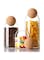 VAODO 3 Pcs Glass Jars, with Spherical Cork Lid, Sealed Transparent Storage Jars for Kitchen Food Glass Containers,for Spices, Sugar, Salt, Tea, Nuts, Coffee Beans Storage, 800ml/1200ml/1500ml