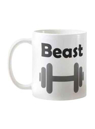 Print Beast Printed Porcelain Mug White/Black/Grey