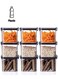Set of 9 Airtight Food Storage Container with Lock Lids,Cereal &amp; Dry Storage Jars 700ml