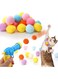 ZEKAROUL Pom Pom Balls, Cat Toy Interactive Self Fun Relaxation Shooting Gun Silent Polyester High Bullet Velvet Ball (100 Balls)