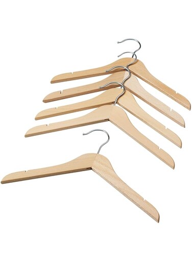 Ikea HANGA Children's Coat-Hangers (5 Pieces) -Natural Wood