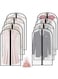 homeminda Garment Bags for Clothes 8packs 48in Hanging Lightweight Breathable Clear Dust Proof Cover with Balls and Study Full Zipper for Storage and Travel