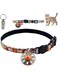 PETSARY Boho Mandala Pets Collar and 1 Pcs Pet ID Tag Gift - Dog and Cat Ethnic Flower Maps Pendant Bell Necklace - Cute Dog Neck Collar - Breathable Lightweight Comfortable with Quick Release Buckle