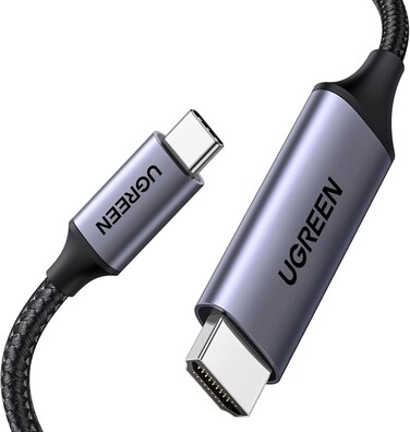 UGREEN USB C to HDMI Cable 1M, USB 3.1 Type C to HDMI 4K 60Hz UHD Adapter for iPhone 17/16 Series, iPad 10/Pro/Air/Mini, Samsung S26 Series/S25 Series/Galaxy Z, MacBook Pro, Dell XPS, Huawei P60 Pro