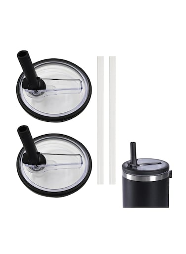Pack 40 oz Replacement Stanley Quencher Flip Top Straw Cup Lids, Spill-Proof Reusable Stanley Cup Lids (Black)