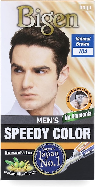 Bigen Men's Speedy Color - 104 Natural Brown   Quick and Long-Lasting Men's Hair Dye