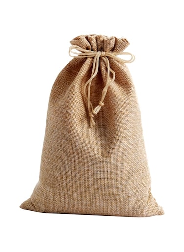 Red Dot Gift&reg; Pack of 25 Burlap Gift Bags with Drawstring 17x24cm Gold Linen Jewelry Pouches Wedding Jute Bags for Jewelry and Treat Pouches Party Birthday Wedding Favors Gift