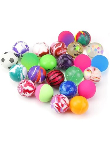 Guhaodn 30 Pieces Bouncy Balls Bulk Mixed Pattern High Bouncing Balls for Kids Party Favors, Prizes, Birthdays Gift (25 mm)