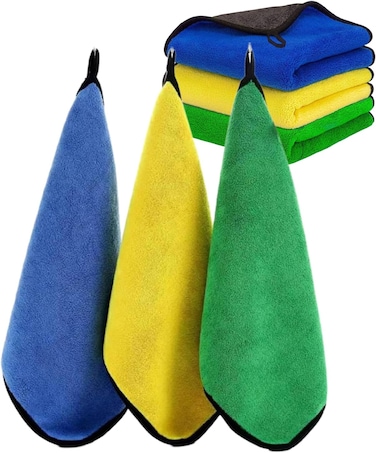 3pcs Microfiber Car Drying Towel for Cleaning and Detailing, Double Sided, Extra Thick Plush Microfiber Towel Lint Super