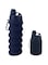 Collapsible BPA-Free Silicone Water Bottle - Foldable &amp; Reusable Sports Bottle for Outdoor Activities, Travel, Camping, Hiking - Perfect for Kids, Students, Women (Blue &amp; Black)