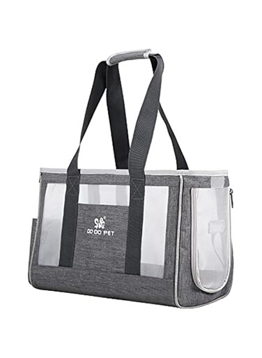 Allmart Pet Travel Carriers for Cats and Dogs Rabbits Hamster, Soft Sided Portable Cats Bags Small Dog Carrier, Zipper Lock Collapsible Cat Carrier Puppy Kittens Bag with Shoulder Strap (grey)
