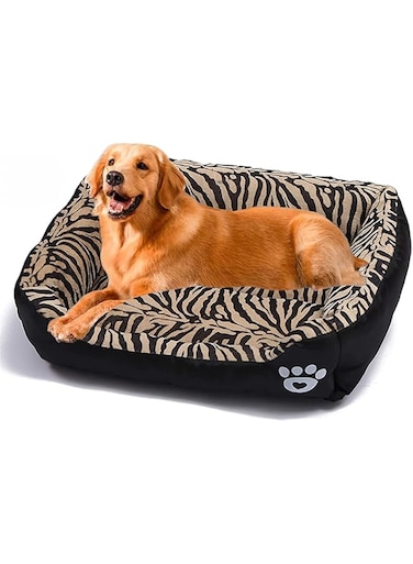 Nyganmelloz Dog Bed XL Pet Cat Cushion Kennel Sofa Lounger Couch Washable Extra Large Size for Small Medium Large Puppy Kitten Outdoor Indoor Dogs Cats (Black, Rectangle, 80 * 60 CM)