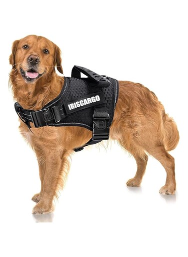 SZMDLX No Pull Dog Harness, Dog harness, Adjustable pull-free dog harness, reflective breathable soft mesh lightweight easy to control outdoor training walking [New Version] (L)