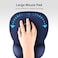 EooCoo Mouse Pad with Wrist Support,Ergonomic Mousepad with Memory Foam Wrist Rest,Mouse Mat Non-Slip Rubber Base,4mm Ultra Thin Wear Resistant Matt Desk Accessories for Laptop,Gaming,Office-Navy Blue
