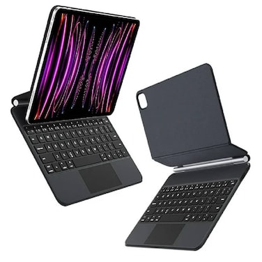 TRON Magic Keyboard For iPad Pro 12.9 inch Generation 6th 5th 4th 3rd 2018 2020 2021 2022 For Apple iPad Pro 12.9 Inch Smart Keyboard Case Pro 12.9 Cover Magnetic Backlight Wireless Trackpad Black