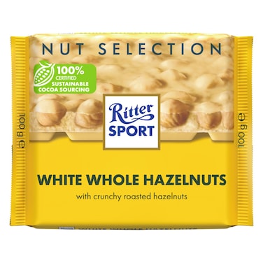 Ritter Sport Whole Hazelnuts White Chocolate, 100g