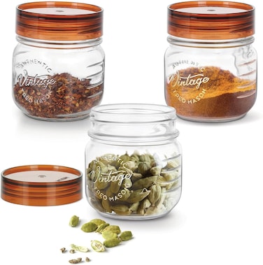 Vintage Glass Jar Set with Airtight Lid