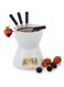 Erweicet Chocolate Melting Pot, Fondue Set with 4 Forks, Premium Tea Light Porcelain Melting Pot for Cheese, Chocolate and Tapas