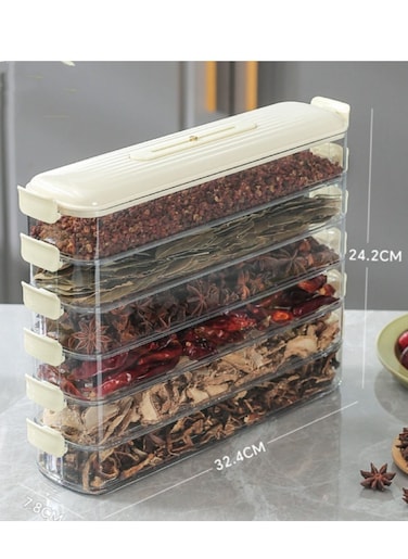 5 tier Spice Storage Boxes, Household Kitchen Condiment Storage