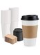 KASTWAVE Disposable Coffee Cups with Lids, 50 Pack 16 oz Sleeves and Stirrers, Leak-Proof To Go Coffee Cups with Lids, Durable Paper Cups for Hot Beverage, Home, Office, Party