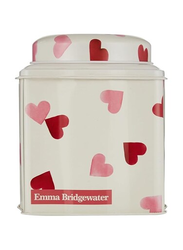 Bridgewater Emma 1.21 Liter Pink Hearts Dome Lid Wavy Caddy