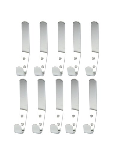 Robustline Multipurpose Aluminium Wall Mounted Hat and Coat Hooks for Clothes, Coats, Hats, Belts, Towels (10)