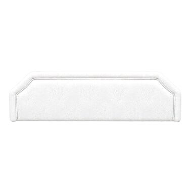 Continental Upholstered Bed Headboard with Elegant Floral Pattern, Padded Border and Decorative Panel Design, 180&ndash;200cm, White