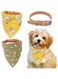 Dog Collars for Small Dogs, Adjustable Leather Puppy Bandana and Cute Style Dog Bandanas for Large Dogs(Yellow, Green)
