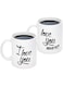 I Love You Love You More Funny Couple Coffee Mugs Set Valentine's Day Engagement Bridal Shower Wedding Gifts for Him Her Bride and Groom Husband Wife Newlywed Novelty Ceramic Cups 11 Ounce White