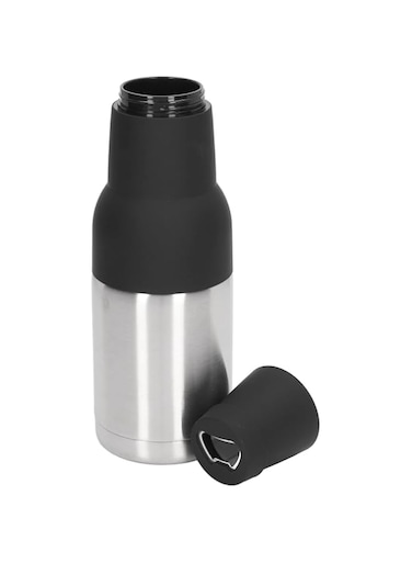 Oreq 3 in 1 Can Cooler, Stainless Steel Double Wall Vacuum Insulated Beer Bottle and Can Cooler with Beer Opener for Ice Cold Beer, Slim Can Insulator Holder for Soda Drink, Beverage(Steel)