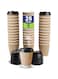 SNH Packing 25 Pieces 8oz Disposable Ripple Cup Brown With Lid - Kraft Hot Tea, Coffee, Kahwa, Hot Drinks &amp; Cold Drinks Cups
