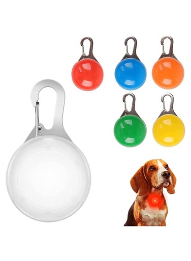 KASTWAVE LED Dog Safety Light, 6 Pcs LED Dog Collar Light, LED Dog Lights for Night Walking, 3 Light Modes Dog Lights for Night Walking, Running, Camping, Climbing,Bike (6 Colors)