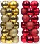 48Pcs 1.57" Christmas Balls Ornaments for Xmas Christmas Tree, Shatterproof Christmas Holiday Party Garden Decoration 2022 New Year's Eve Ornaments(Golden and Red)