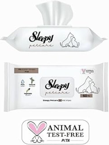 Sleepy Pet Wipes, 60 Natural Bamboo Wipes