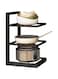ROUNY Kitchen Pots And Pans Organizer For Cabinet, 3 Tiers Heavy Duty Pan Rack Under Sink Storage,Adjustable Metal Pan Rack &amp; PotLid Holder for Kitchen Organizers and Storage