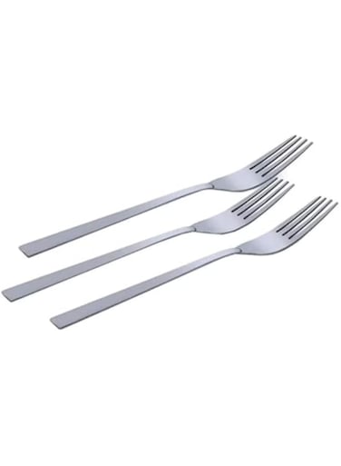Delcasa Dc1472 Set Of 3 Stainless Steel Dinner Fork - Designed Handle - Ideal While Eating Salad, Dessert, Appetizer, Fruit Salad, Chinese Food And More   Dinner Forks, Table Forks