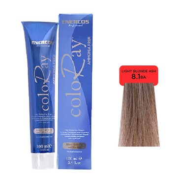 Enercos Professional Coloray Ammonia free   Light Blonde Ash 8.1   100 Ml