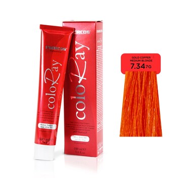 Enercos Professional Coloray Ammonia free   Gold Copper Medium Blonde 7.34   100 Ml